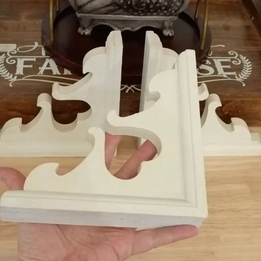White Painted Wood Corbels Set of Three Wall hanging Corbels